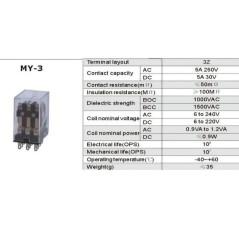 Tarpinė relė MY-3 24VAC