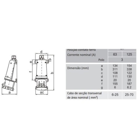 Lizdas 3S-133, 63A, 2P+E, stacionarus